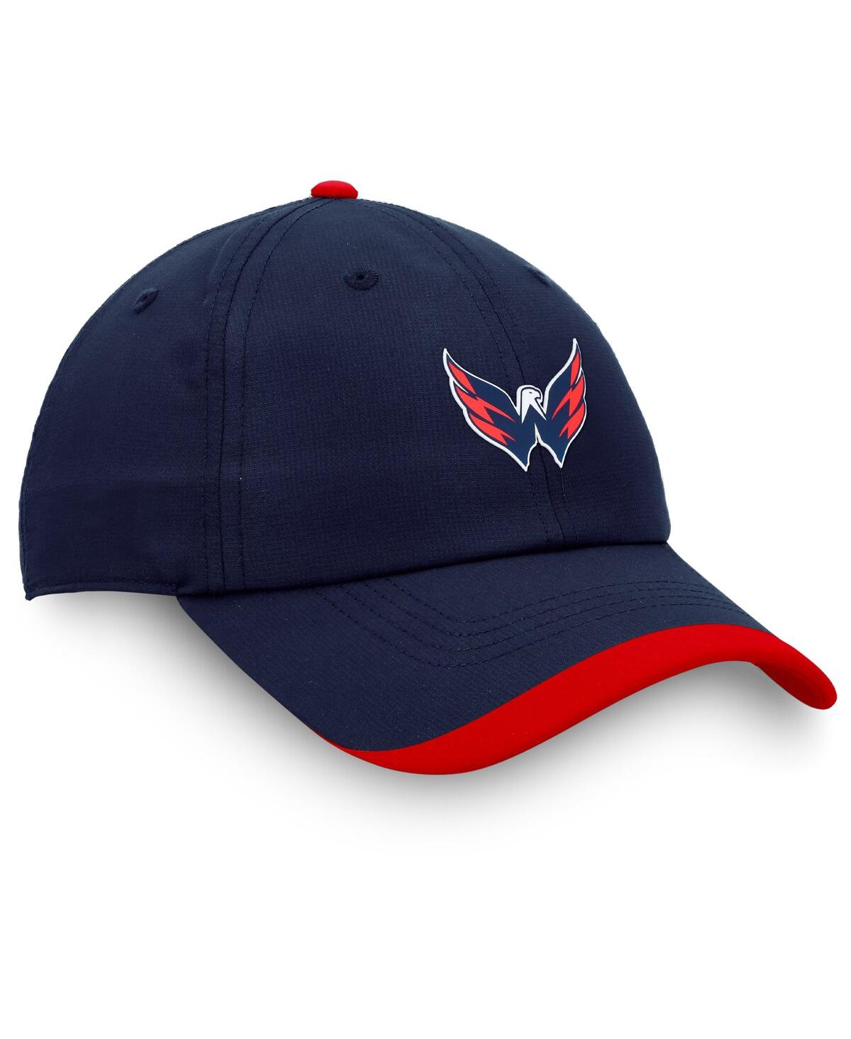 Shop Fanatics Men's  Navy Washington Capitals Authentic Pro Rink Pinnacle Adjustable Hat