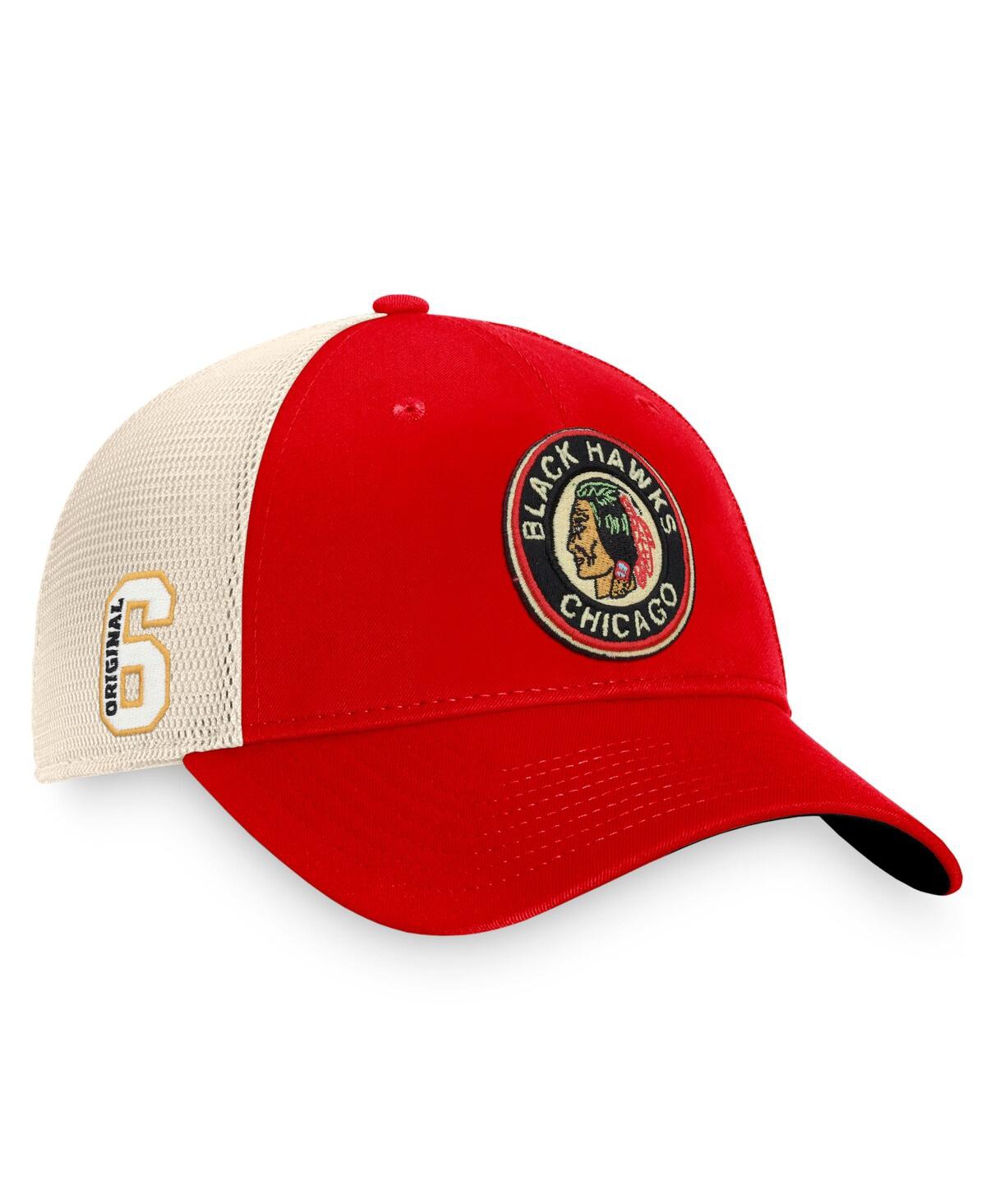 Men's Fanatics Tan Chicago Blackhawks Original Six Mesh Snapback Hat - Tan
