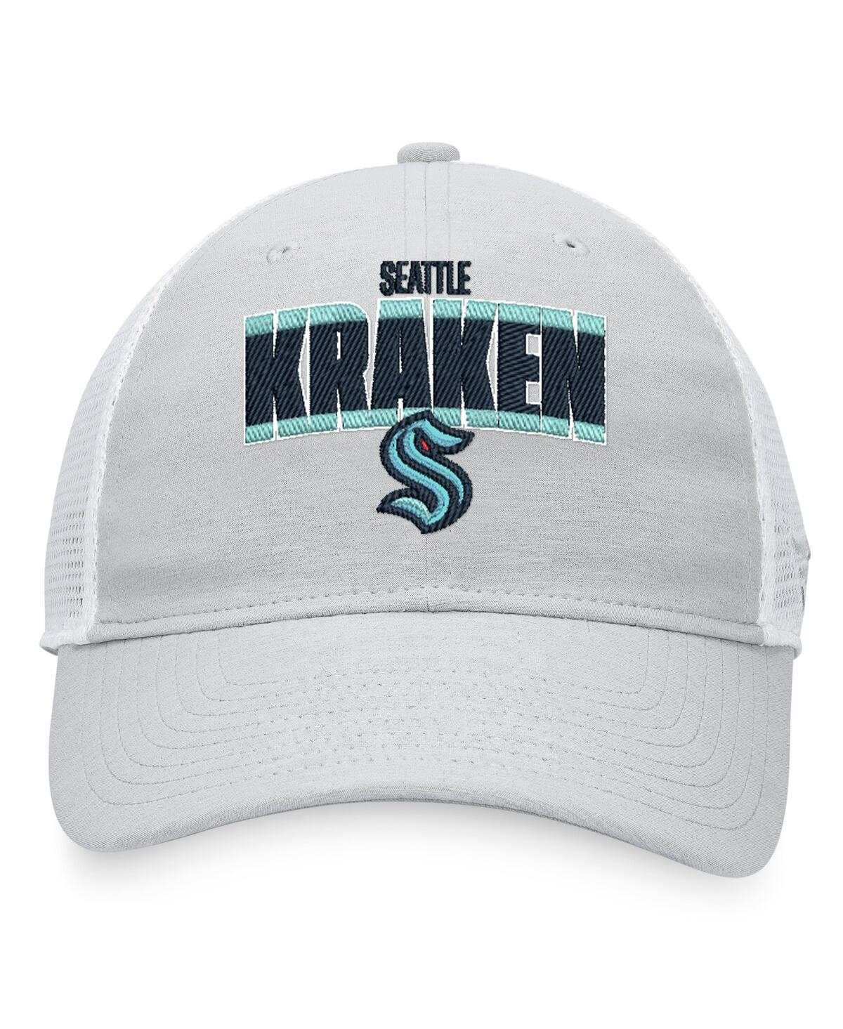 Men's Fanatics White Seattle Kraken Team Trucker Snapback Hat - White