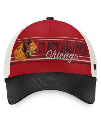 Men's Red, Black Chicago Blackhawks True Classic Retro Trucker Snapback Hat