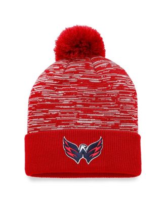 Men's Red Washington Capitals Defender Cuffed Knit Hat with Pom