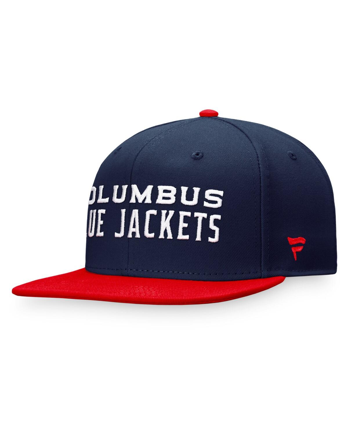 Men's Fanatics Red Columbus Blue Jackets Iconic Color Blocked Snapback Hat - Red