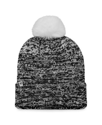 Women's Black Ottawa Senators Glimmer Cuffed Knit Hat with Pom