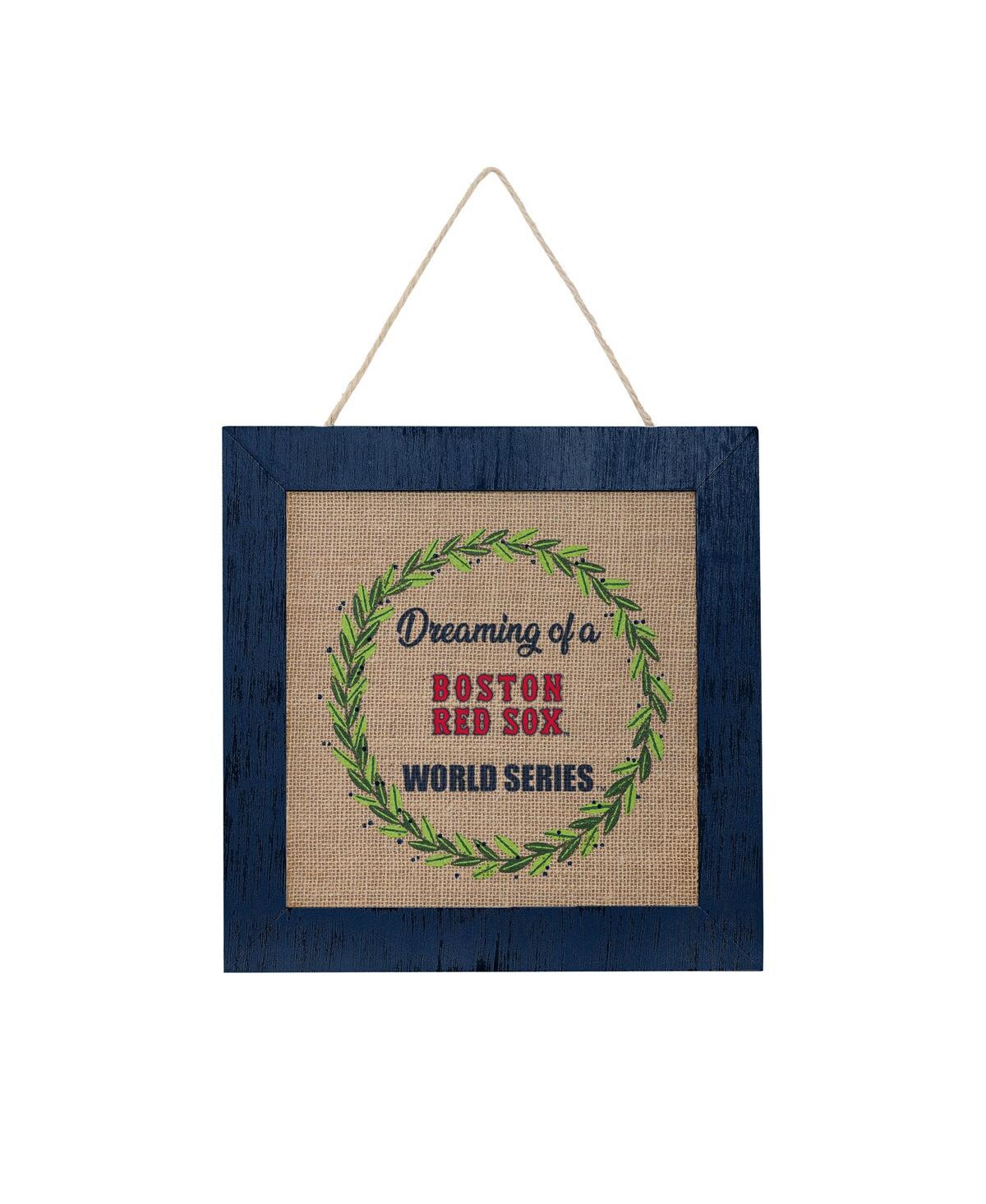 Boston Red Sox 12'' Double-Sided Burlap Sign - Navy
