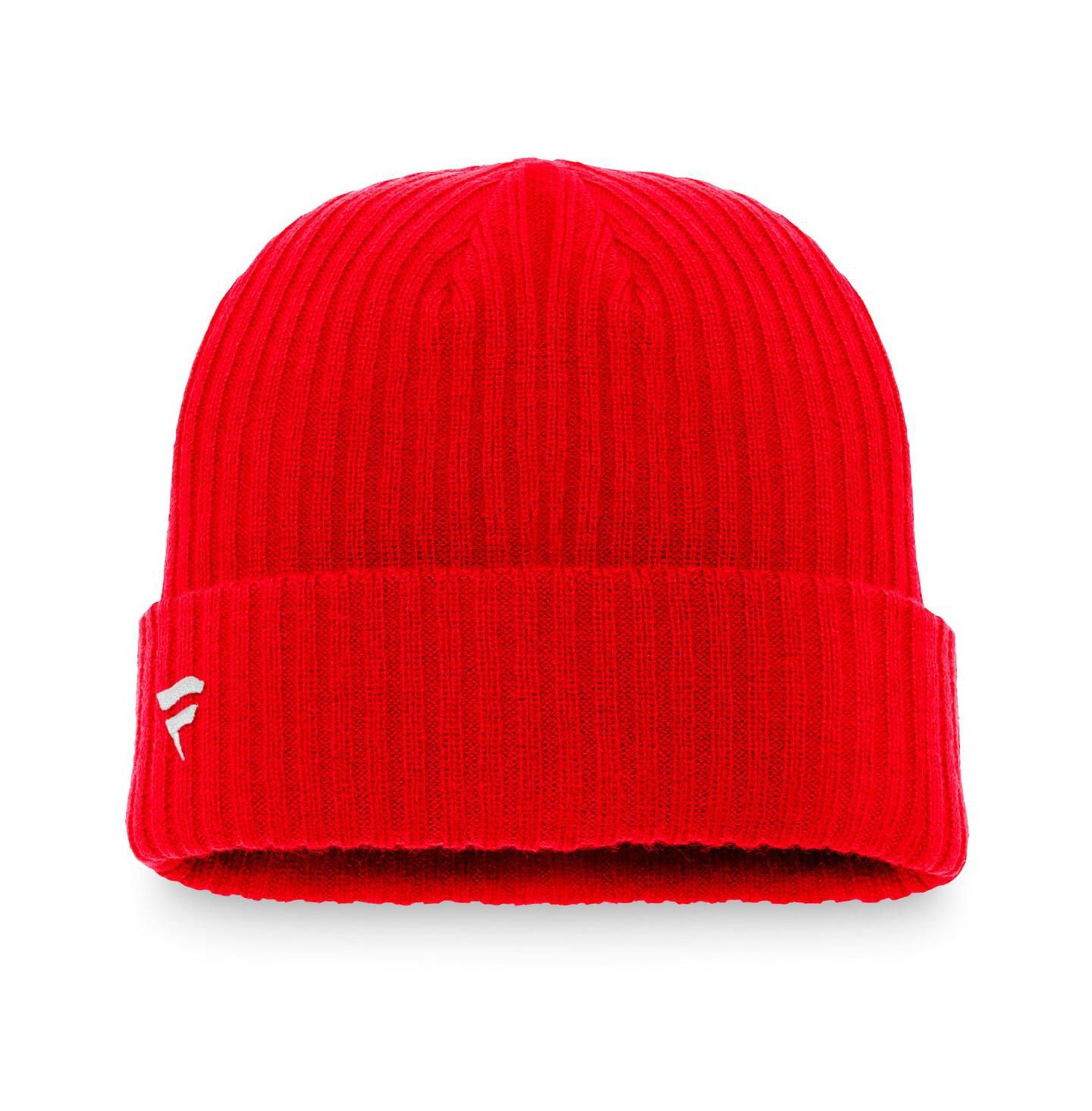 Мужская шапка Fanatics Red Carolina Hurricanes Core Primary Logo Cuffed Knit Hat — фото 2