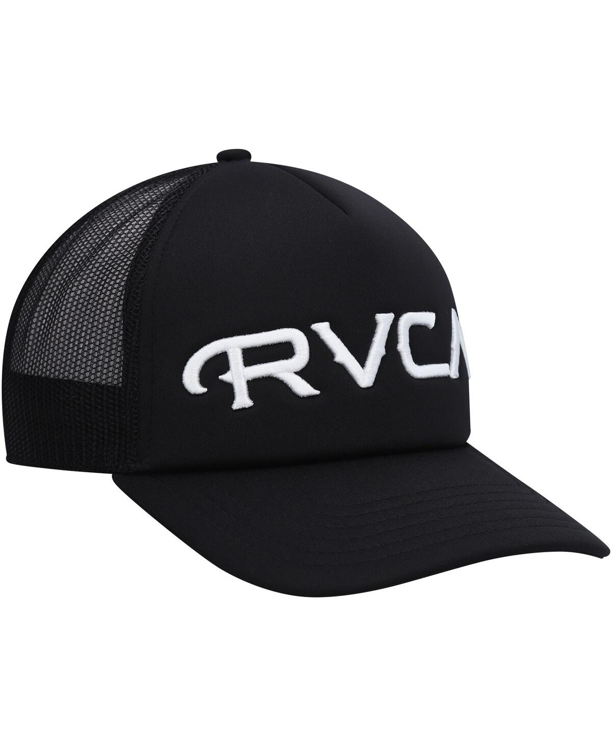 Shop Rvca Men's  Black Mister Cartoon Trucker Snapback Hat