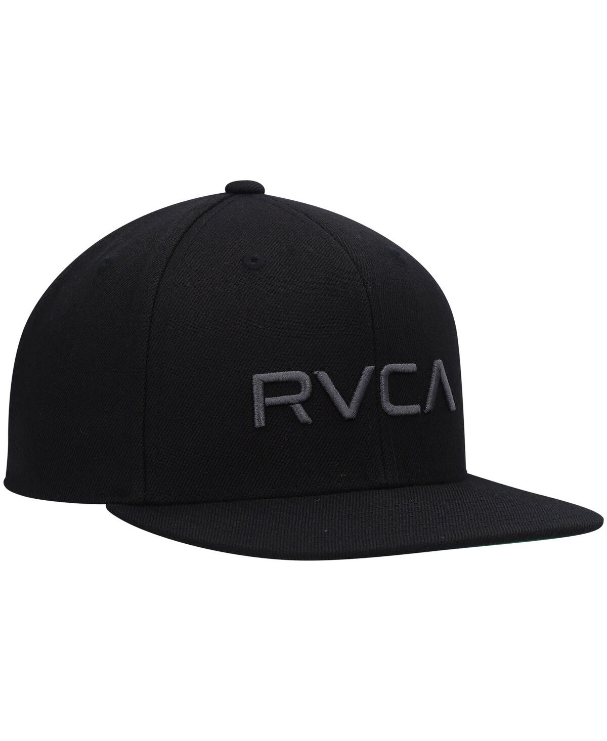 Shop Rvca Big Boys  Black Logo Twill Snapback Hat