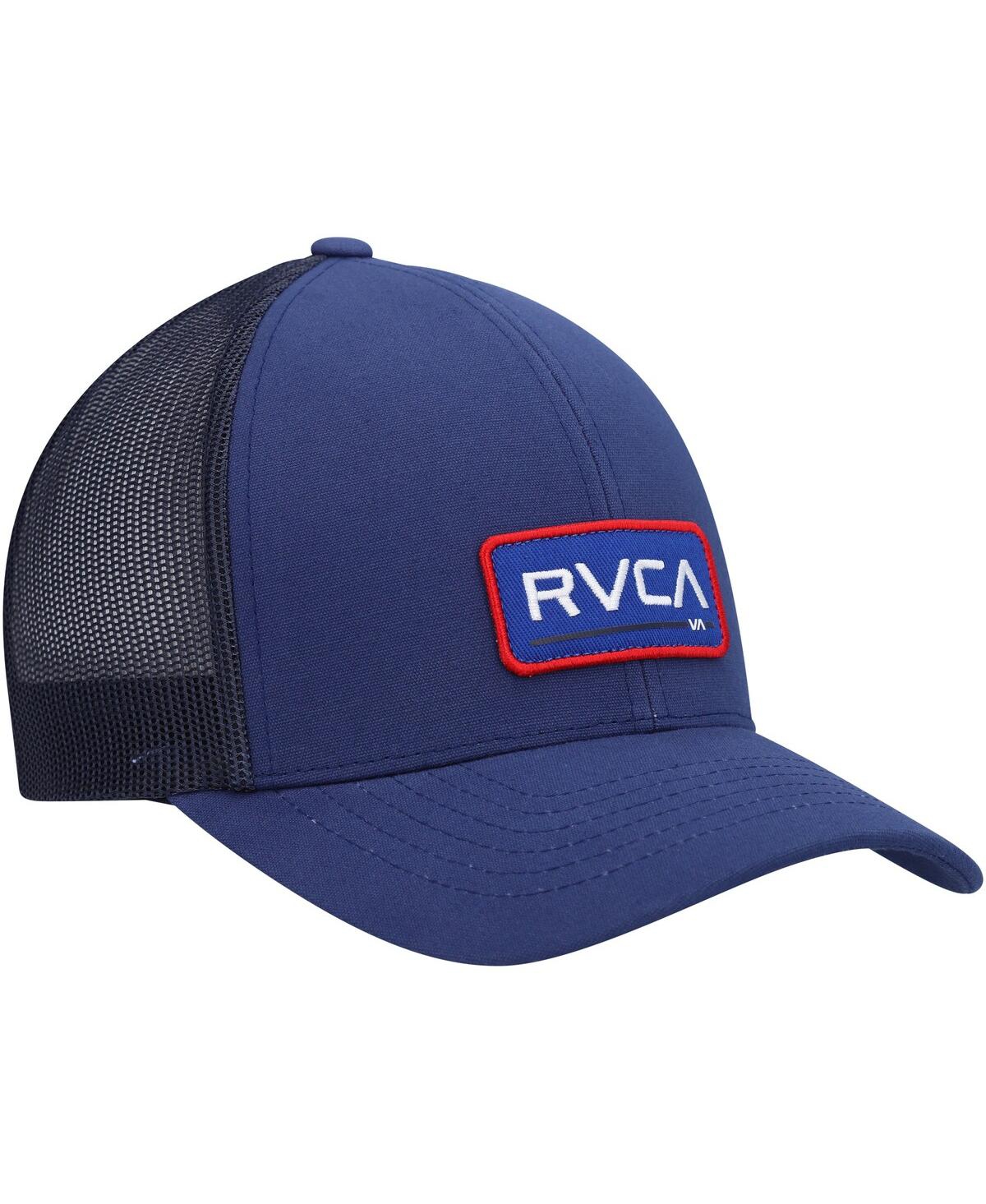Shop Rvca Men's  Navy Myv Ticket Iii Trucker Snapback Hat