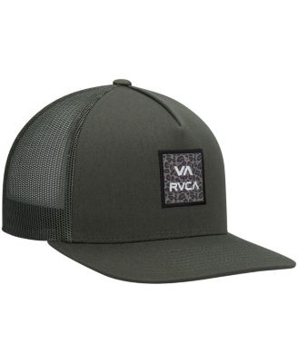 Men's Olive Wordmark VA ATW Print Trucker Snapback Hat