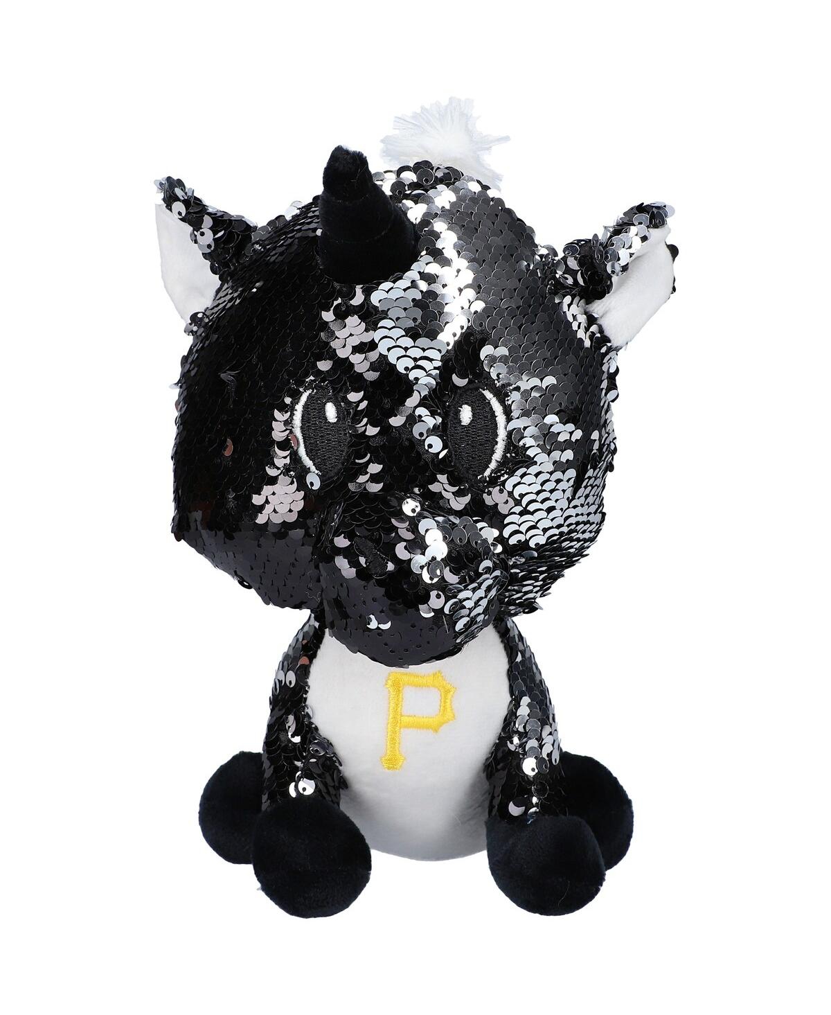Foco Pittsburgh Pirates 9'' Sequin Unicorn Plush Toy In Black,white