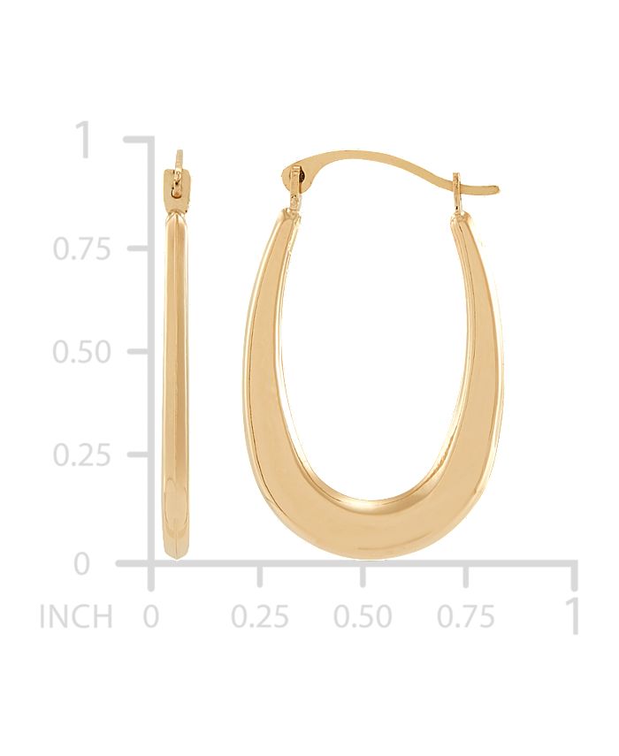 Macy's - Textured Oval Hoop Earrings in 14k Gold