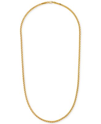 Large Rounded Box-Link 26" Chain Necklace (3.5mm) in 14k Gold