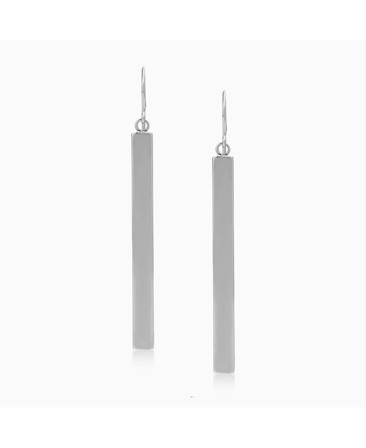 Oradina 14k White Solid Gold Pisa Drop Earrings In White Gold
