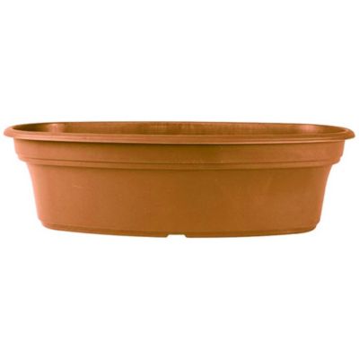 Oval Plastic Outdoor Indoor Planter, Clay Colored, 12in