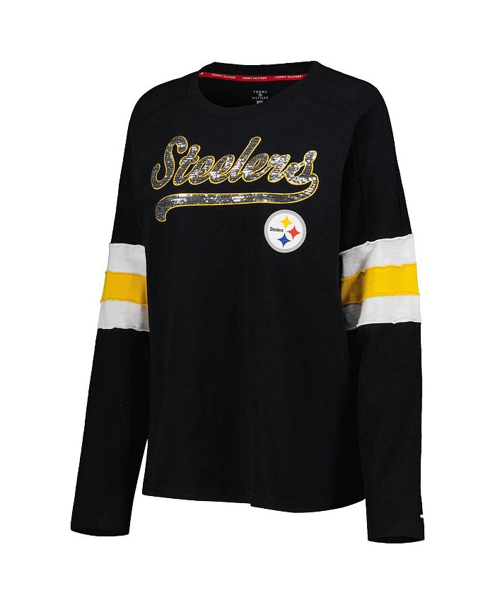 Tommy Hilfiger Women's Black Pittsburgh Steelers Justine Long Sleeve ...