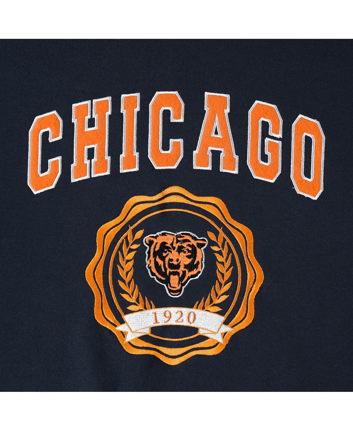 Shop Tommy Hilfiger Women's  Navy Chicago Bears Becca Drop Shoulder Pullover Hoodie