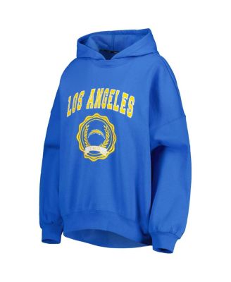 Women's Powder Blue Los Angeles Chargers Becca Drop Shoulder Pullover Hoodie
