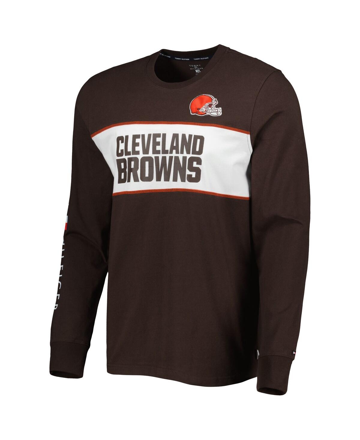Shop Tommy Hilfiger Men's  Brown Cleveland Browns Peter Team Long Sleeve T-shirt