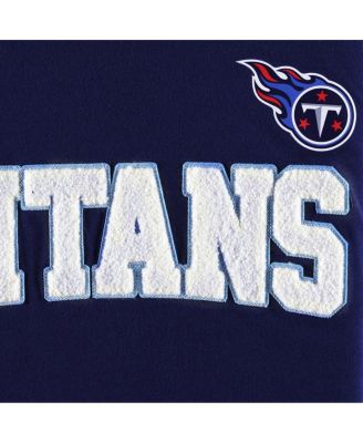 Men's Navy, White Tennessee Titans Alex Long Sleeve Hoodie T-shirt