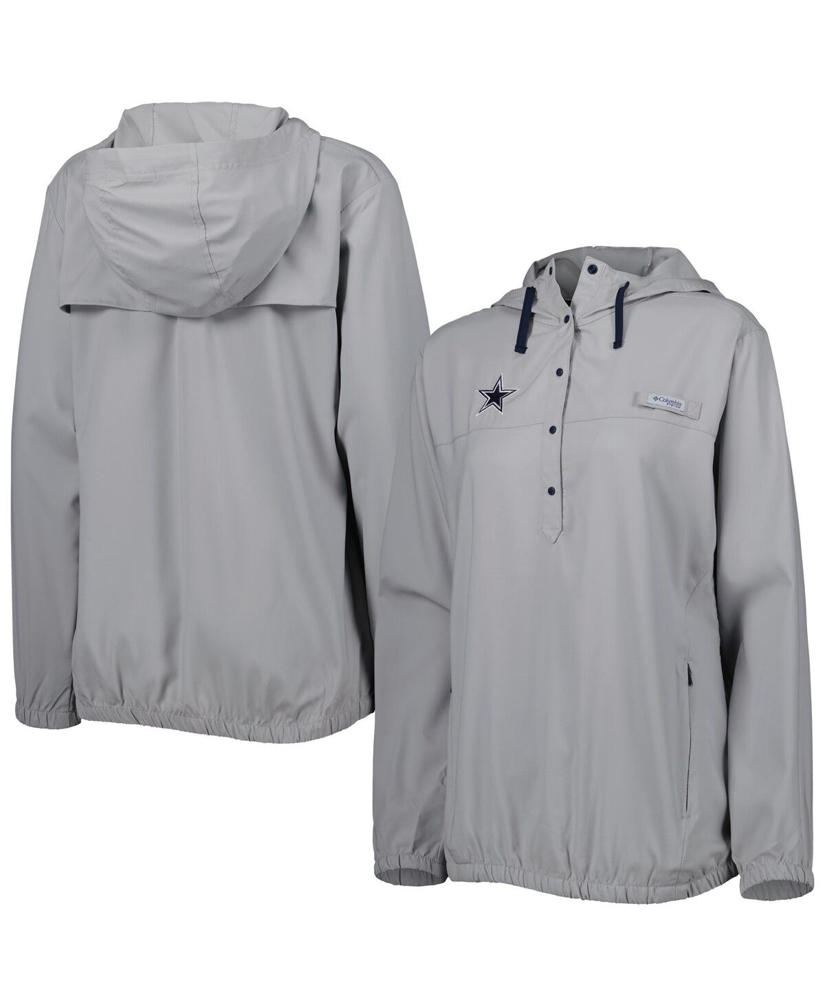Shop Columbia Women's  Gray Dallas Cowboys Tamiami Omni-shade Pullover Hoodie Jacket