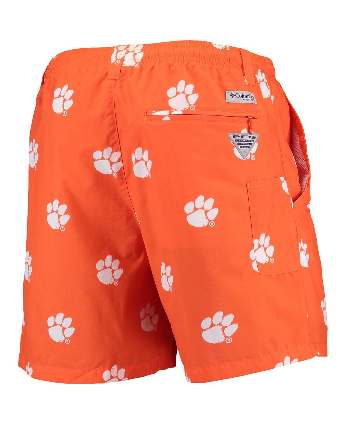 Shop Columbia Men's  Orange Clemson Tigers Pfg Backcast Ii 6" Omni-shade Hybrid Shorts