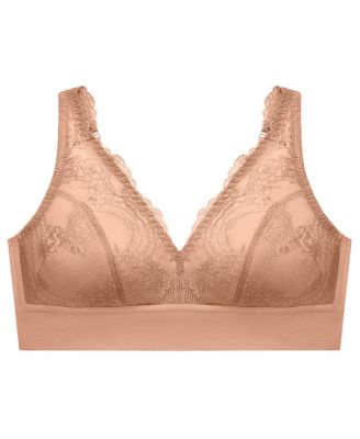 Plus Size Full Figure Bramour Lexington Lace Plunge Wireless Bralette 7013