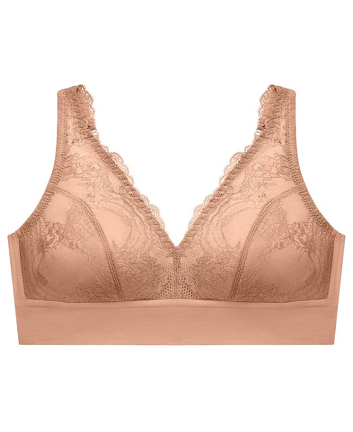 Glamorise Plus Size Full Figure Bramour Lexington Lace Plunge Wireless