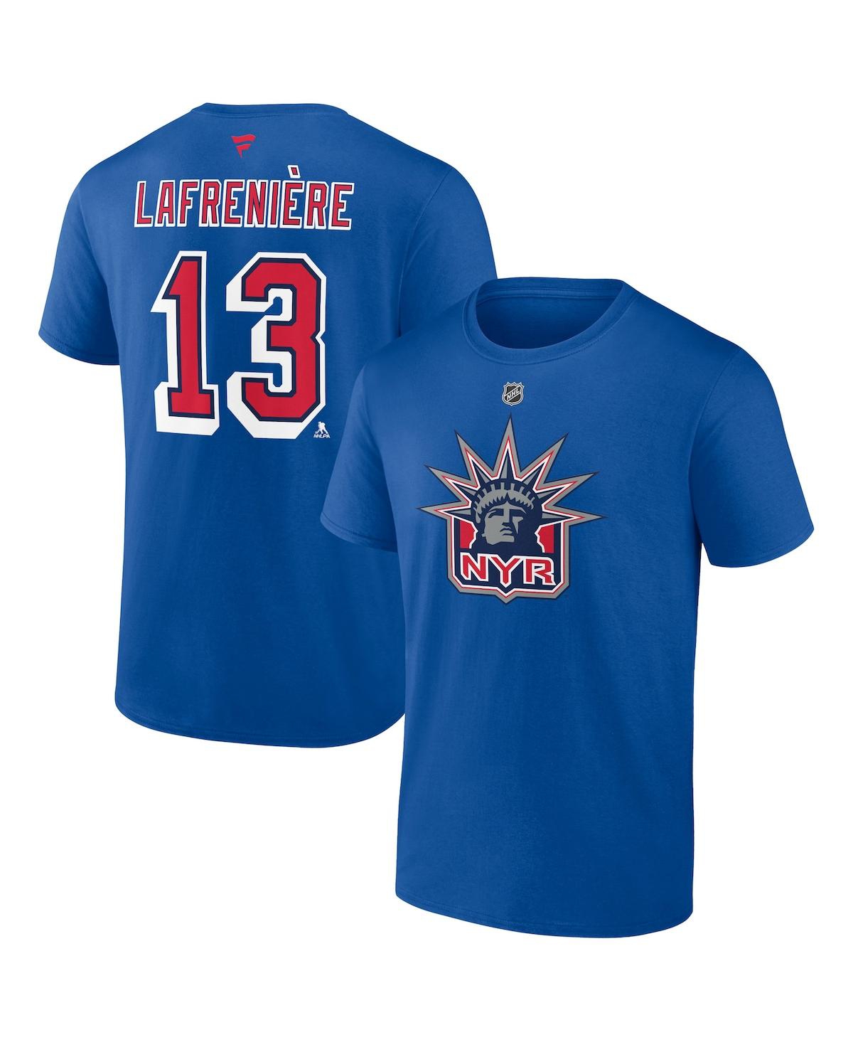 FANATICS MEN'S FANATICS ALEXIS LAFRENIERE ROYAL NEW YORK RANGERS SPECIAL EDITION 2.0 NAME AND NUMBER T-SHIRT