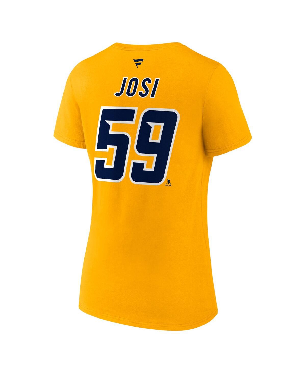Fanatics Branded Roman Josi Yellow Nashville Predators Special Edition 2.0 Name & Number V-neck T-sh In Yellw Gold
