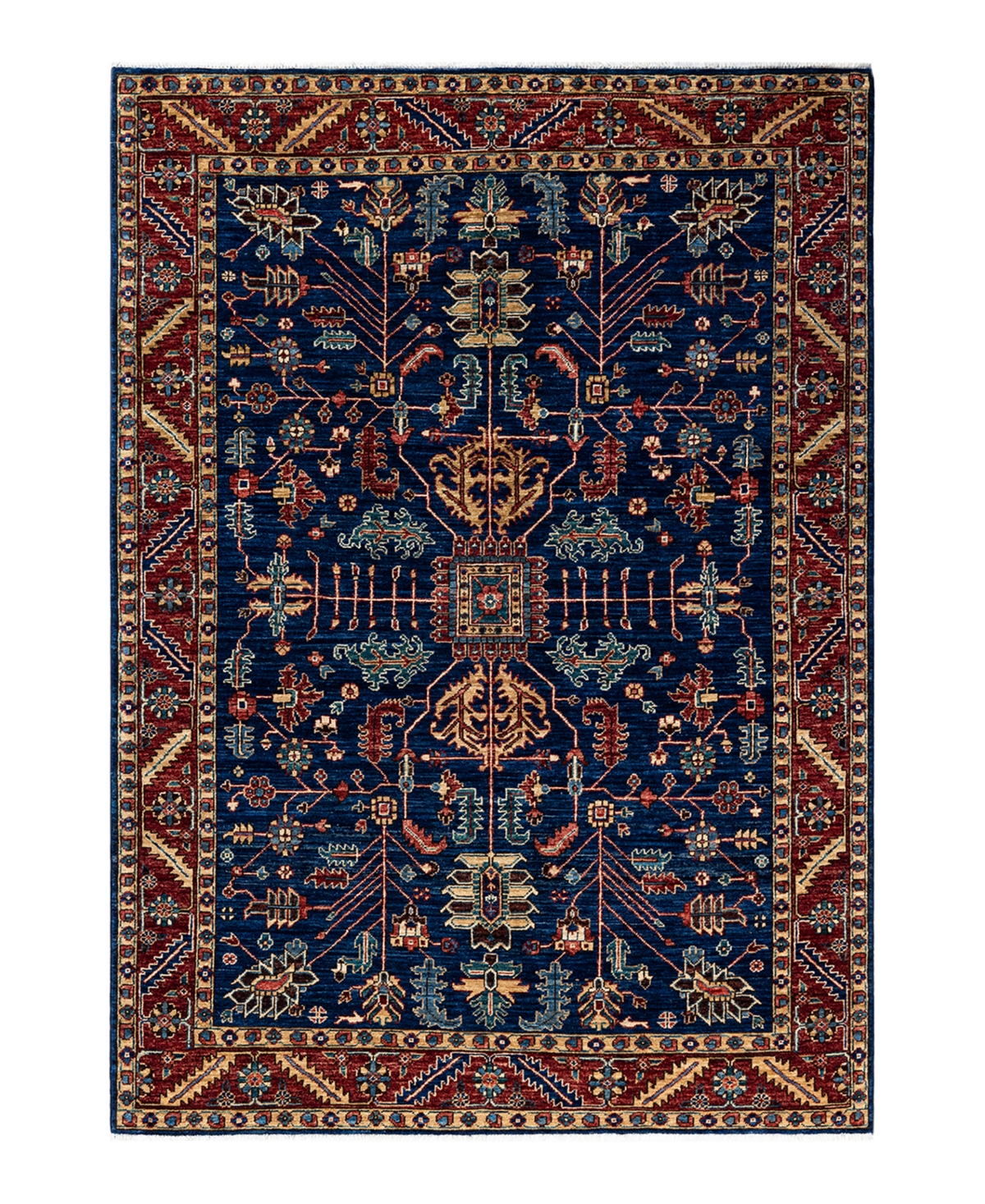 Adorn Hand Woven Rugs Serapi M1973 5'1" X 7'3" Area Rug In Blue