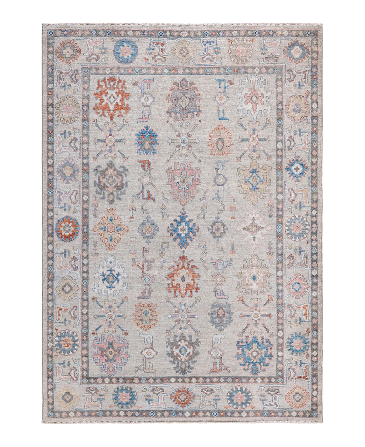 Adorn Hand Woven Rugs Oushak M1973 6'2" X 8'8" Area Rug In Ivory