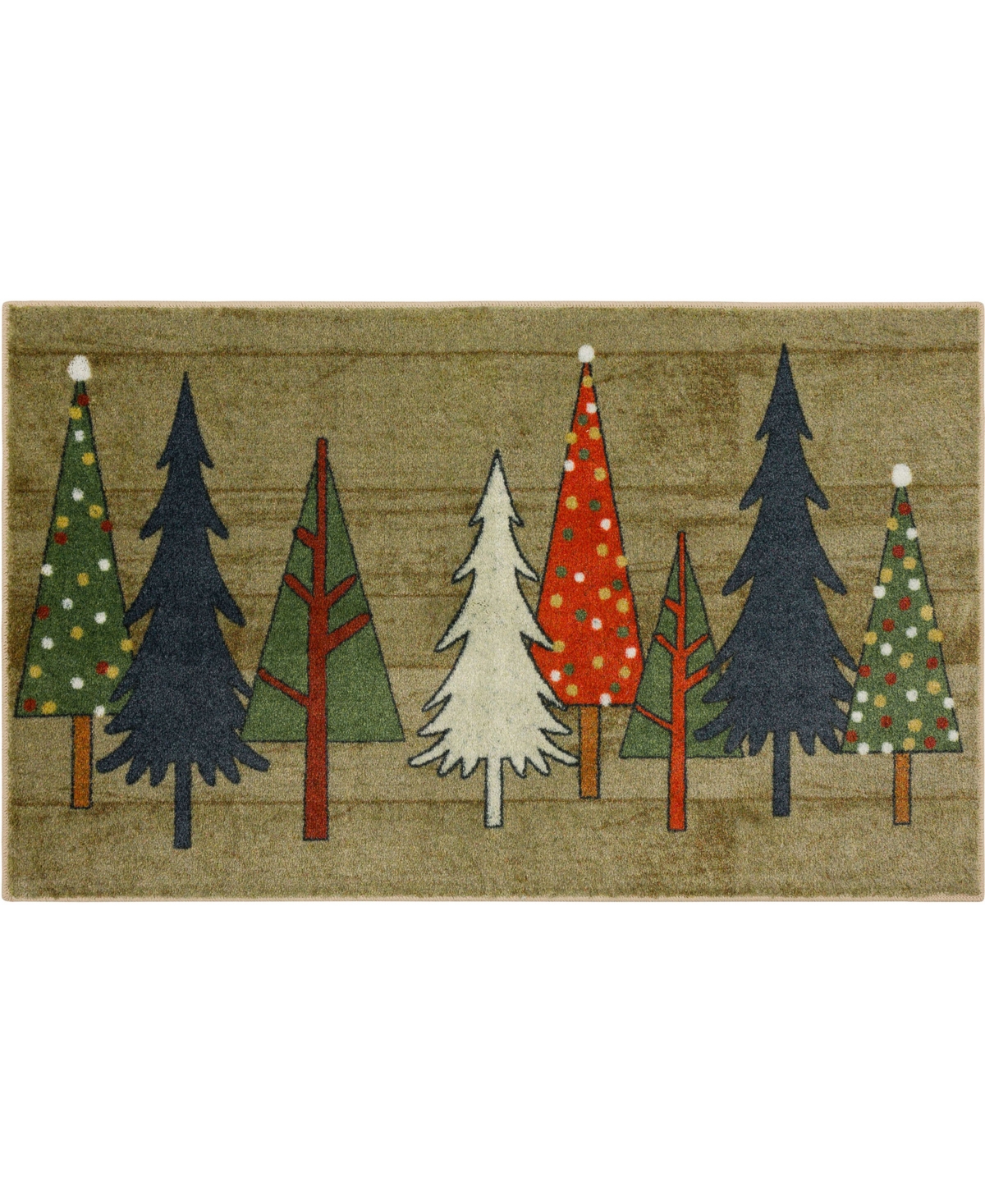 Mohawk Prismatic Wooden Holiday Trees 2'6" X 4'2" Area Rug In Multi