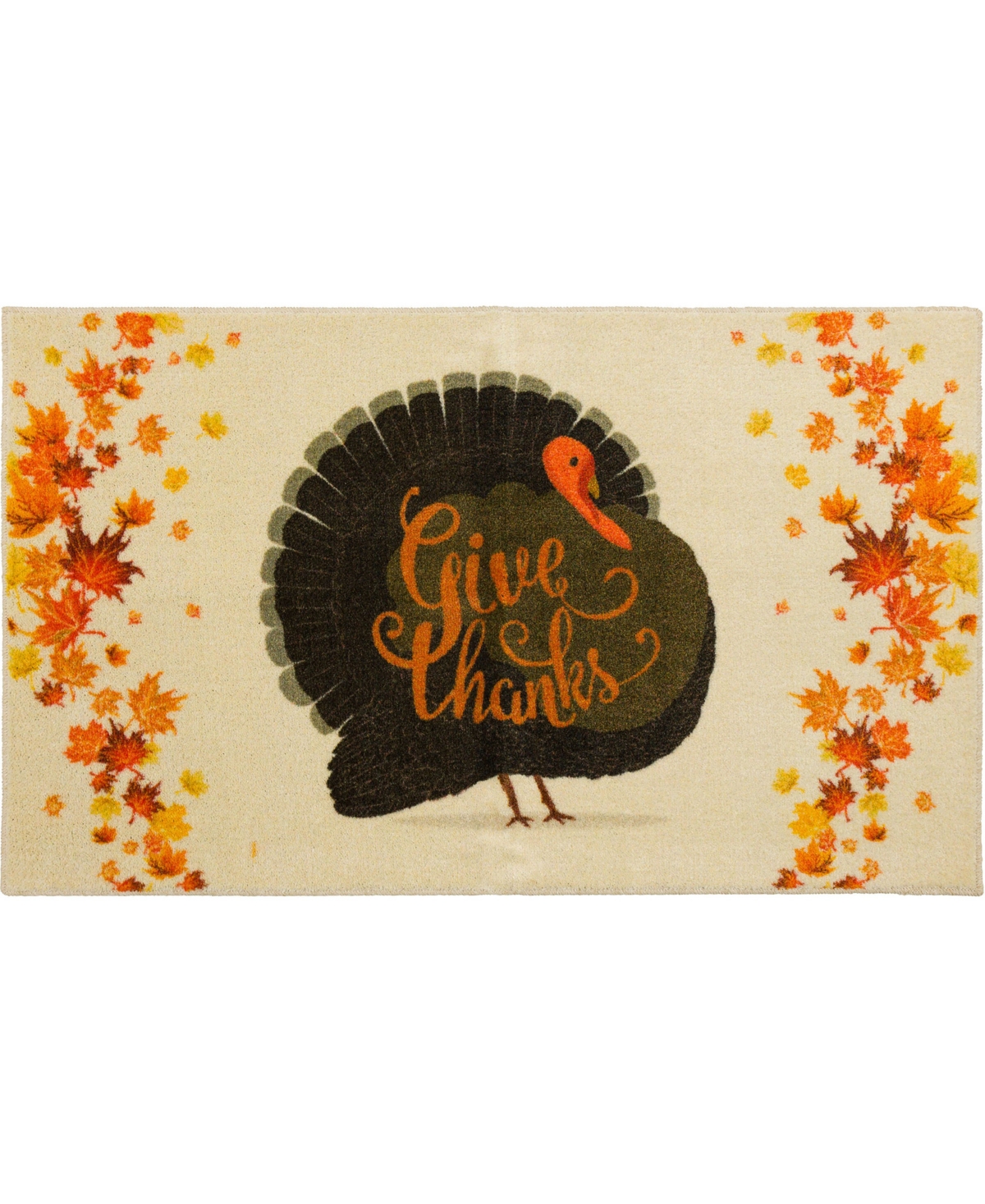 Mohawk Prismatic Give Thanks Turkey 2'6" X 4'2" Area Rug In Cream
