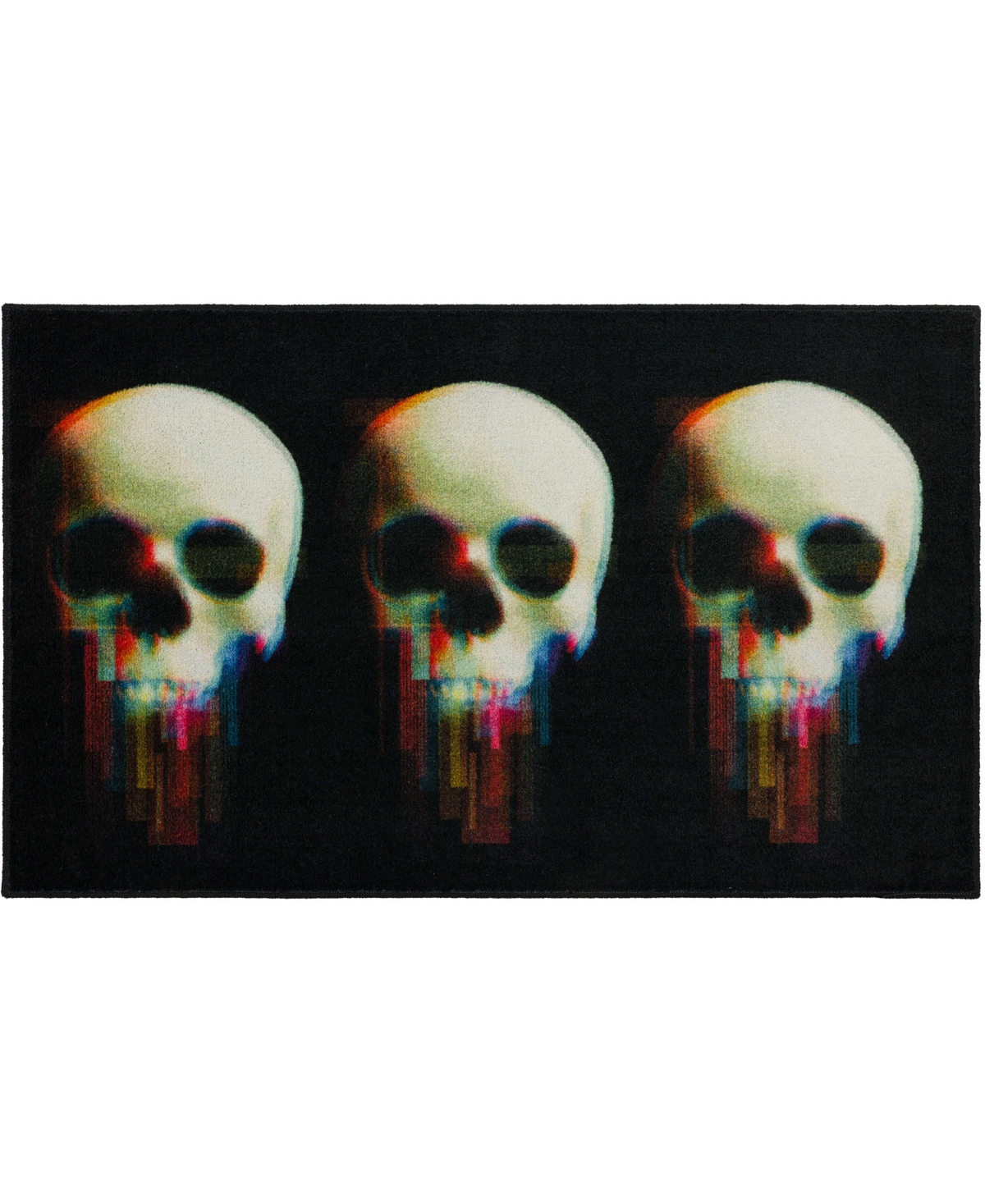 Mohawk Prismatic Digital Skulls 2'6" X 4'2" Area Rug In Black