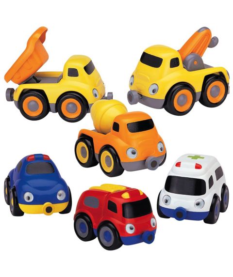 Детские игрушки Small World Toys Tailgate Trios Emergency and Construction Magnetic Connectors Toy Vehicles, 6-Piece Set