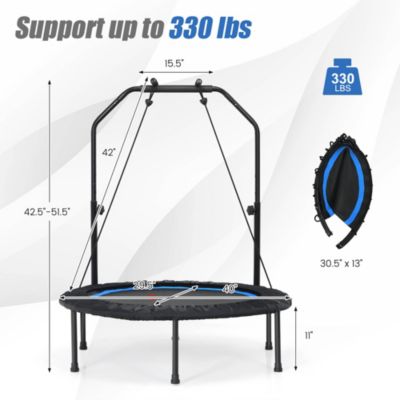 40'' Foldable Trampoline Fitness Rebounder Resistance Bands
