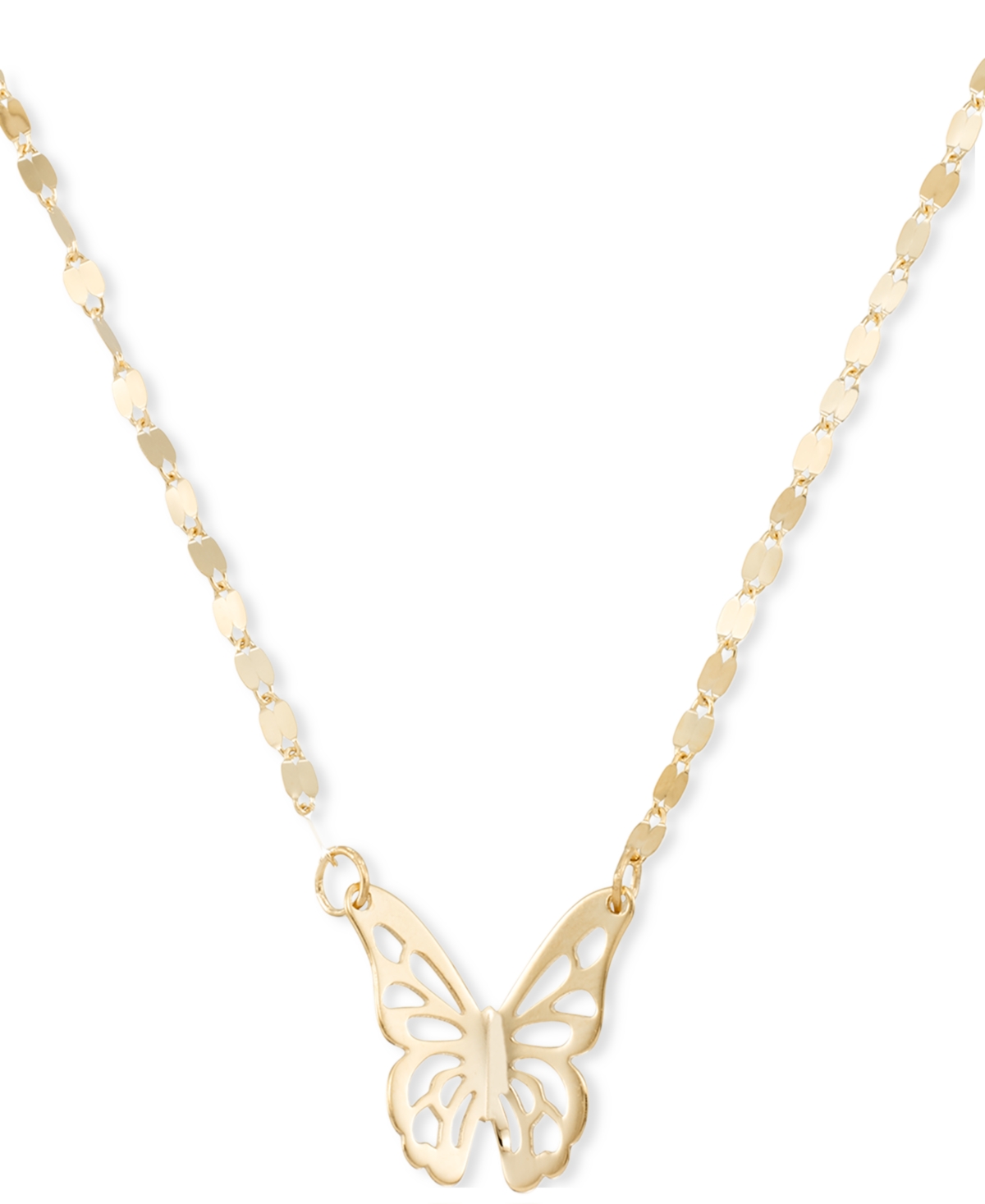 Macy's Butterfly Openwork 18" Pendant Necklace In 10k Gold