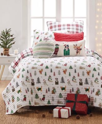 Meowy Christmas Reversible 2-Pc. Quilt Set, Twin/Twin XL