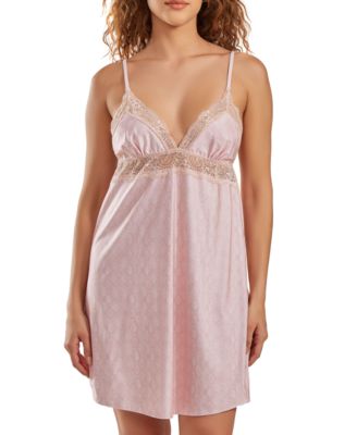 iCollection Lace Trim Chemise Nightgown Lingerie, Online Only