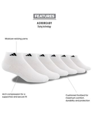 Men's Cushioned Athletic 6-Pack Low Cut Socks