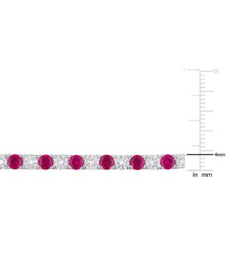 2-Pc. Set Lab-Grown Blue Sapphire (23-3/4 ct. t.w.) & Lab-Grown White Sapphire (23-3/8 ct. t.w.) Collar Necklace & Bracelet in Sterling Silver (Also in Lab-Grown Ruby)