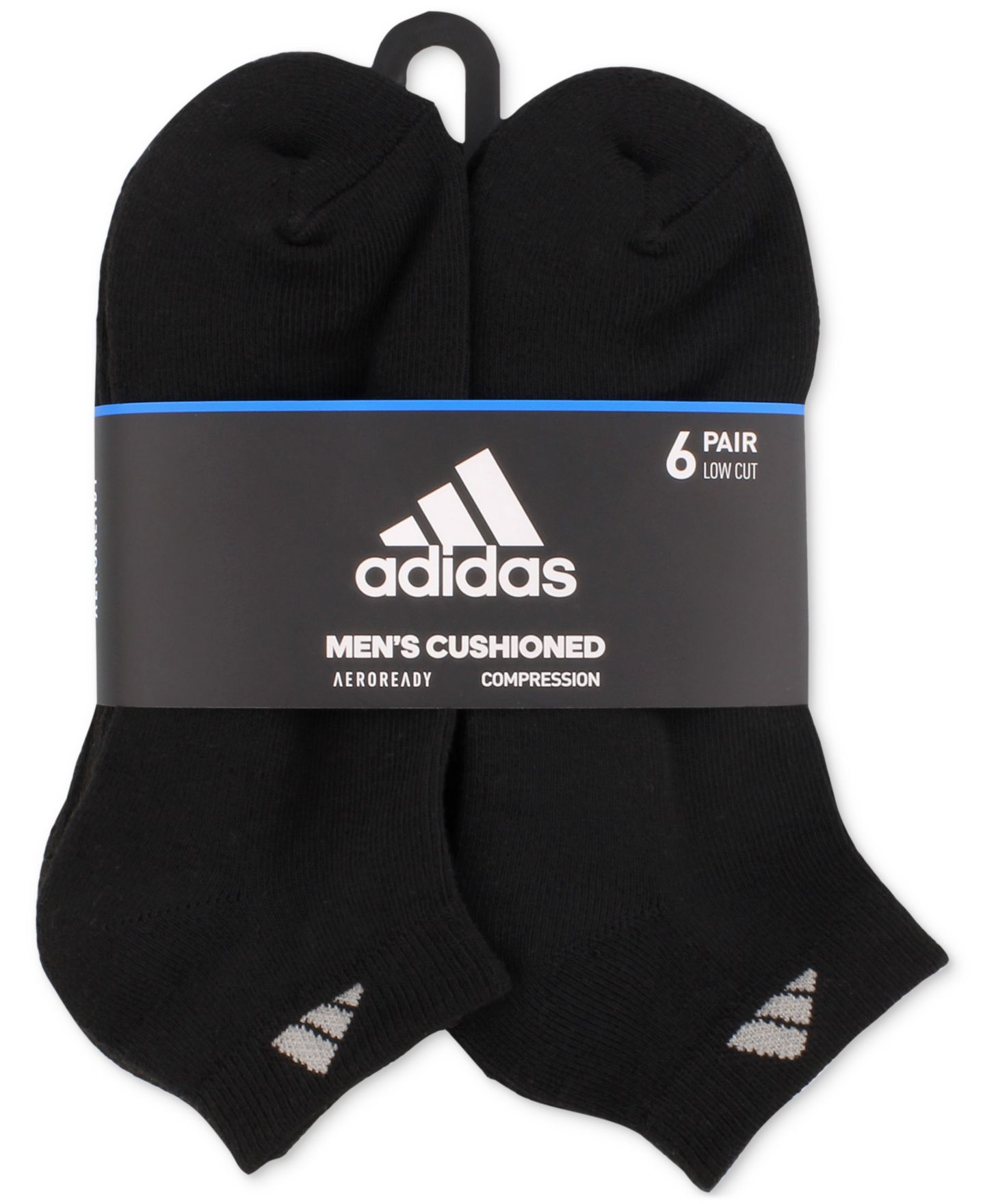 Носки для мужчин, низкие, с амортизацией, 6 шт. — adidas, цвет: Чёрный — фото 2