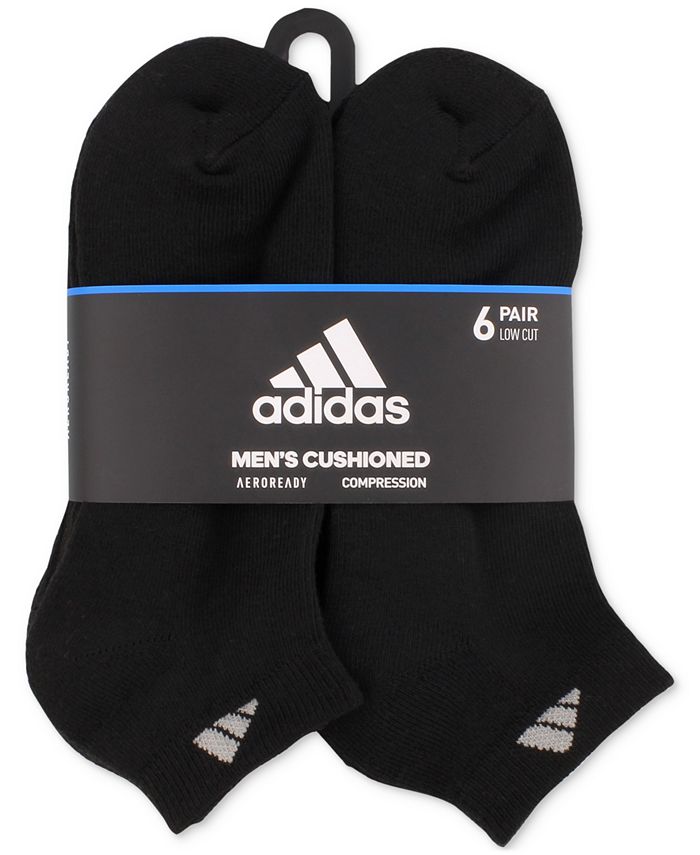 adidas Men's Cushioned Athletic 6-Pack Low Cut Socks - Macy's