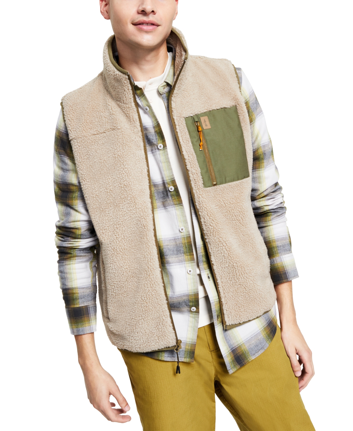 Men's Coastal Fleece Full-Zip Vest - Black - Tonal Pocker