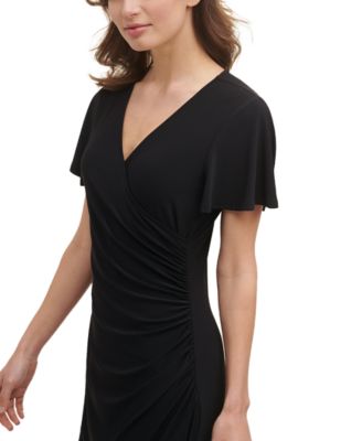 Flutter-Sleeve Midi Dress
