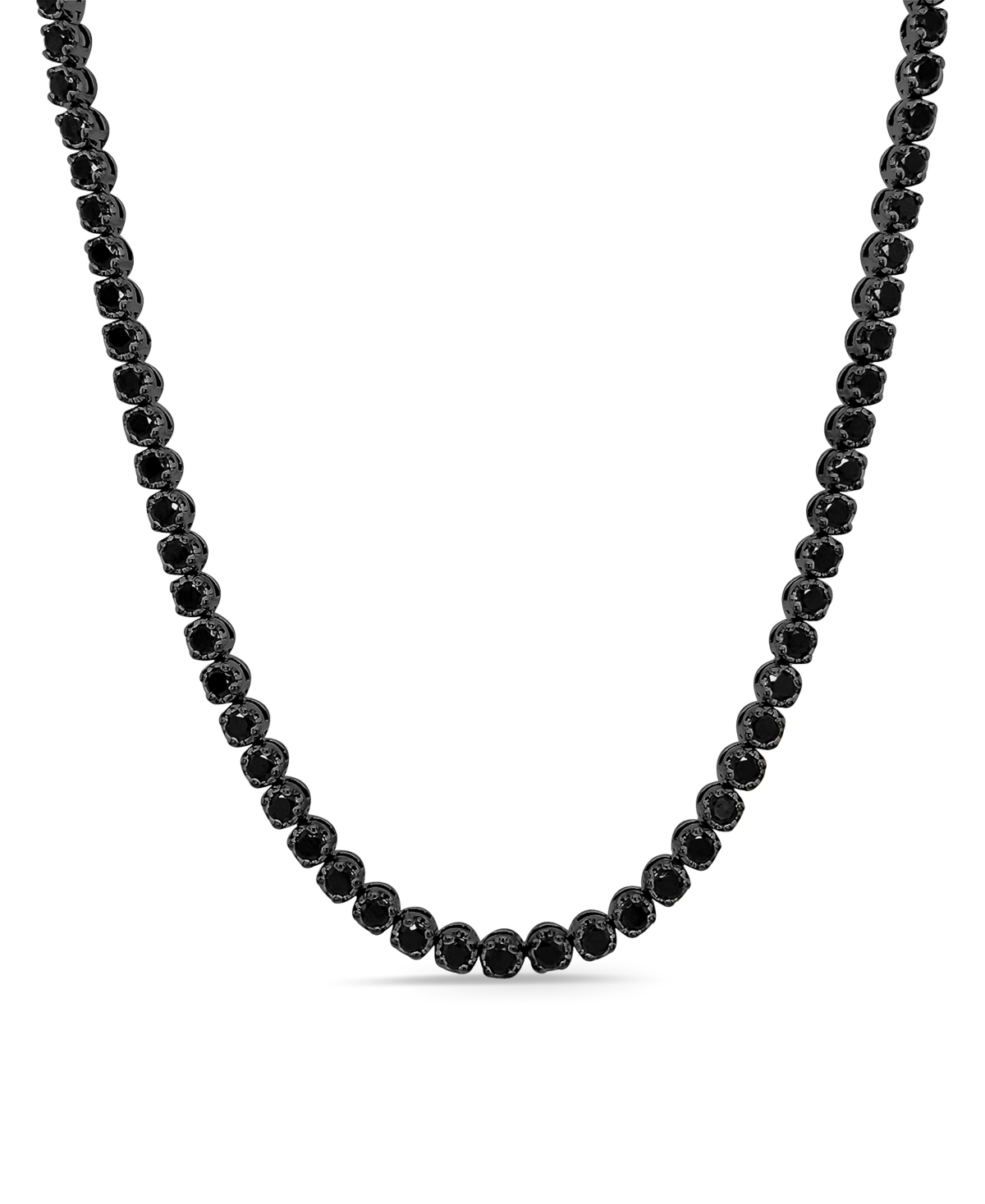 Macy's Men's Black Diamond 24" Statement Necklace (12 Ct. T.w.) In Black Rhodium-plated Sterling Silver