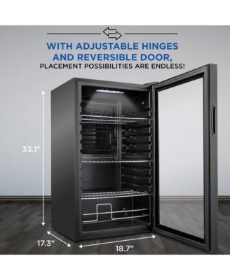 126 Can Small Refrigerator and Mini Bar Beverage Cooler, Black