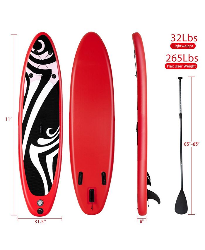Costway 1pcs 11' Inflatable Stand Up Paddle Board Surfboard Surfboard