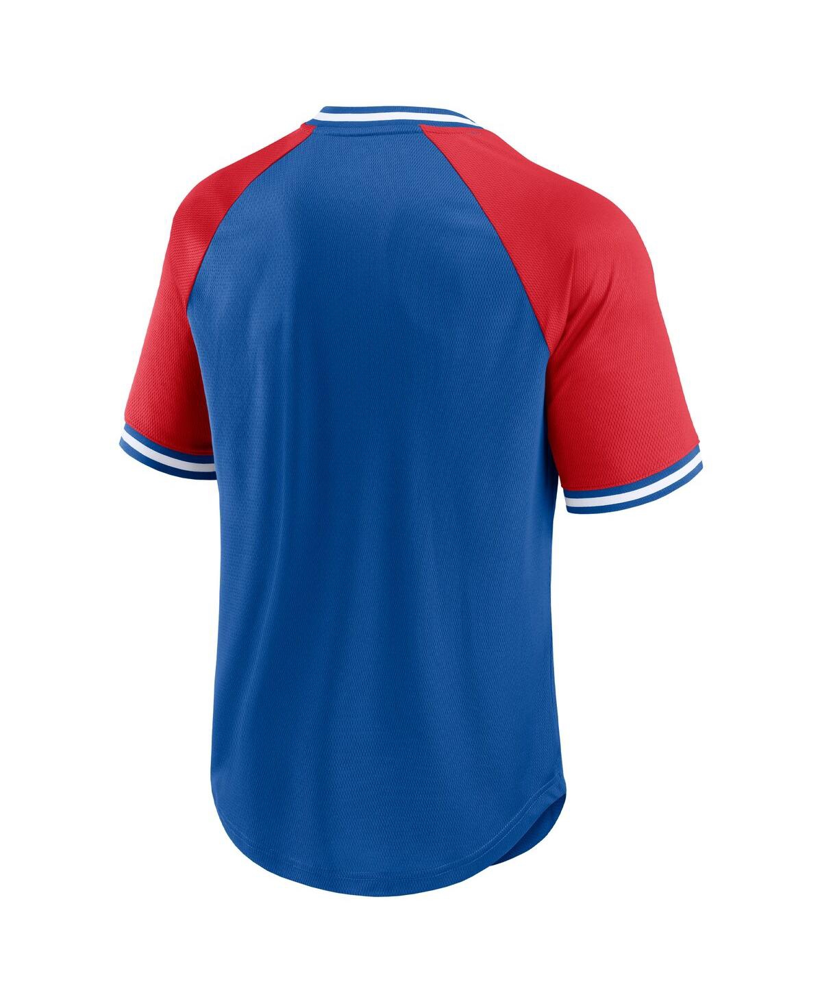 Fanatics Branded Royal/red Buffalo Bills Second Wind Raglan V-neck T-shirt In Royal,red