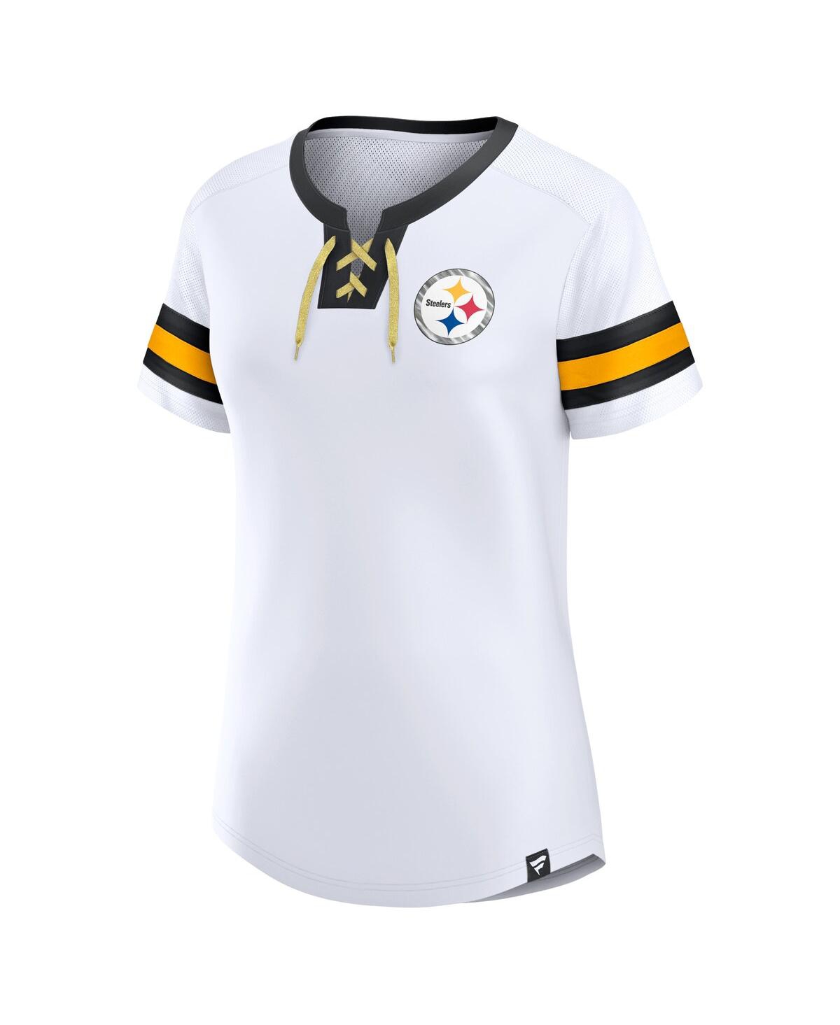 Fanatics Branded White Pittsburgh Steelers Sunday Best Lace-up T-shirt In White